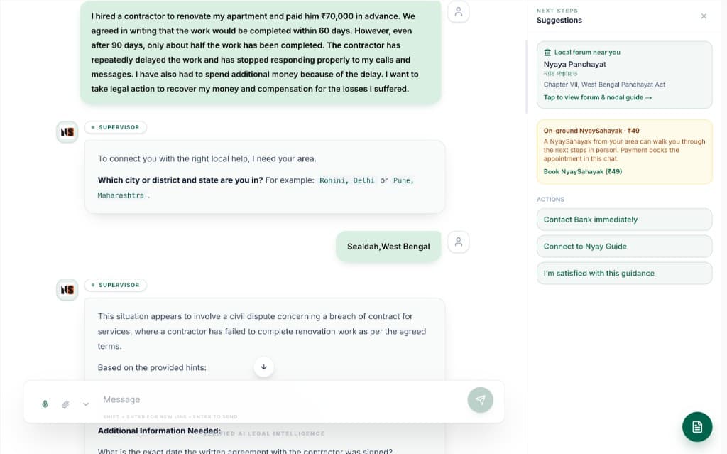 Case chat with AI specialist guidance and action suggestions